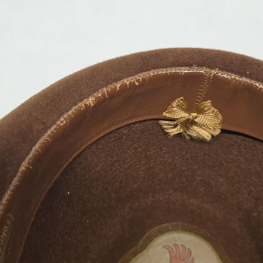 Vintage Eichenberger Switzerland Brown Beaver Hat Hunter Fedora Size 7 1/8 EU 57